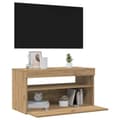 Miniatyrbild 5 av 11: vidaXL TV-bänk med LED-lampor artisan ek 75x35x40 cm konstruerat trä