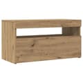 Miniatyrbild 7 av 11: vidaXL TV-bänk med LED-lampor artisan ek 75x35x40 cm konstruerat trä