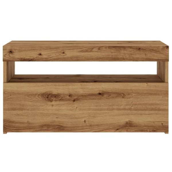 vidaXL TV-bänk med LED-lampor artisan ek 75x35x40 cm konstruerat trä