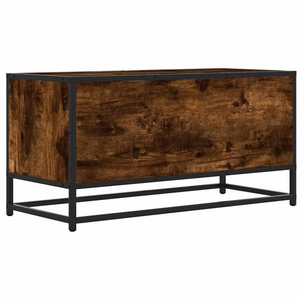 vidaXL Tv-bänk rökfärgad ek 80x34,5x40 cm konstruerat trä och metall