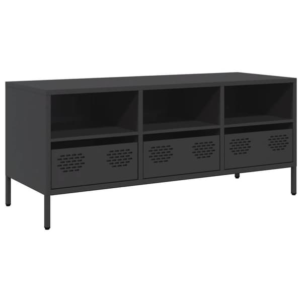 vidaXL Tv-bänk svart 101,5x39x43,5 cm kallvalsat stål