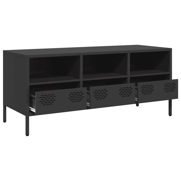 vidaXL Tv-bänk svart 101,5x39x43,5 cm kallvalsat stål