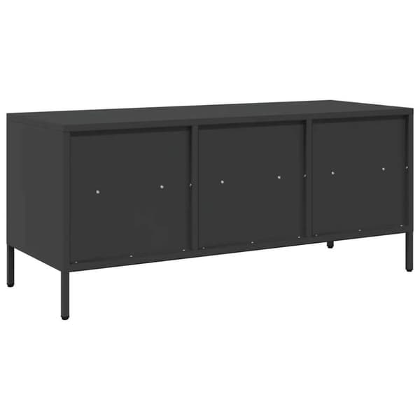vidaXL Tv-bänk svart 101,5x39x43,5 cm kallvalsat stål