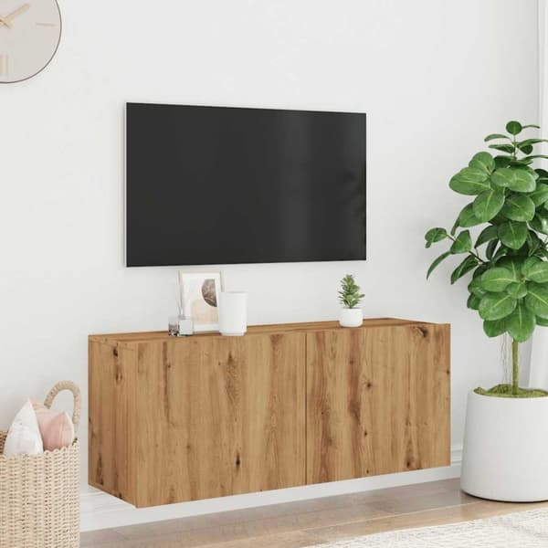 vidaXL Väggmonterad tv-bänk artisan ek 100x30x41 cm