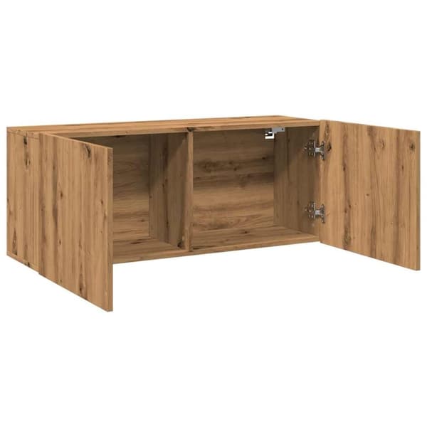 vidaXL Väggmonterad tv-bänk artisan ek 100x30x41 cm