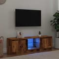 Pikkukuva 2 / 11: vidaXL TV-kaappi LED-valoilla vanha puu 120x30x36 cm teknillinen puu