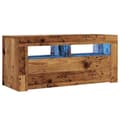 Miniatyrbilde 4 av 11: vidaXL TV-benk med LED-lys gammelt tre 90x35x40 cm konstruert tre
