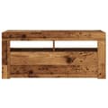 Miniatyrbilde 8 av 11: vidaXL TV-benk med LED-lys gammelt tre 90x35x40 cm konstruert tre