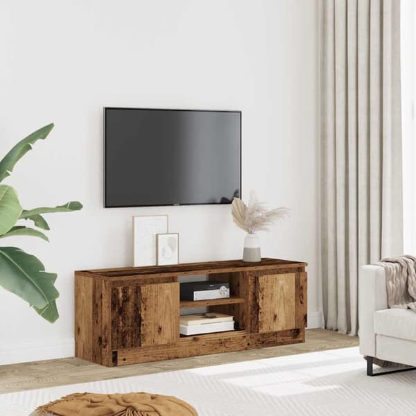 vidaXL TV-benk gammelt tre 102x30x36 cm konstruert tre