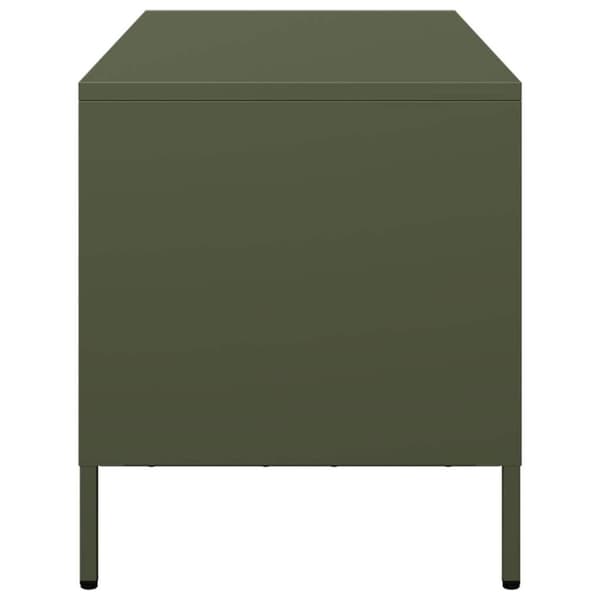 vidaXL TV-benk olivengrønn 101,5x39x43,5 cm kaldvalset stål