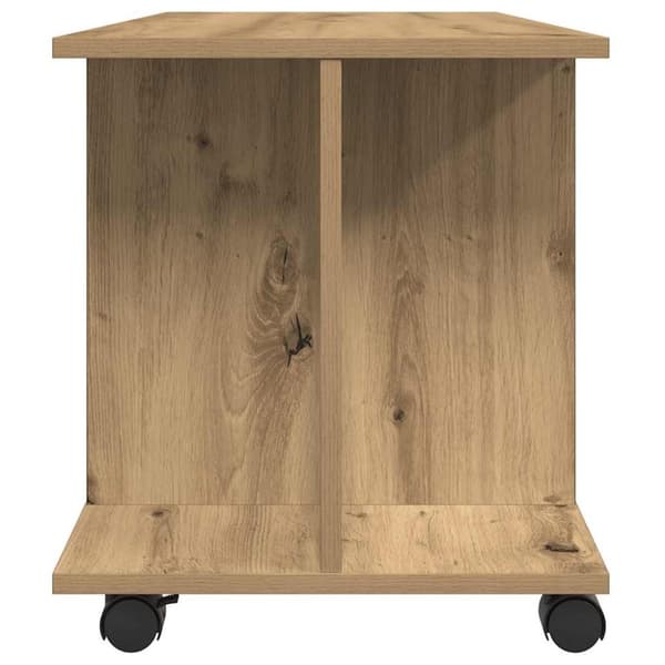 vidaXL Tv-bänk med hjul artisian ek 80x40x45 cm konstruerat trä