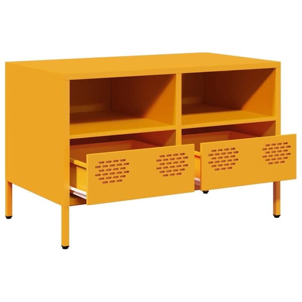 vidaXL TV-taso sinapinkeltainen 68x39x43,5 cm kylmävalssattu teräs