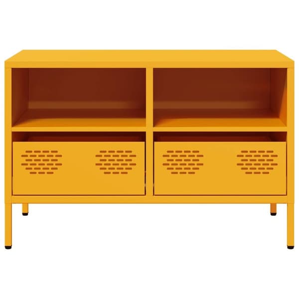 vidaXL TV-taso sinapinkeltainen 68x39x43,5 cm kylmävalssattu teräs