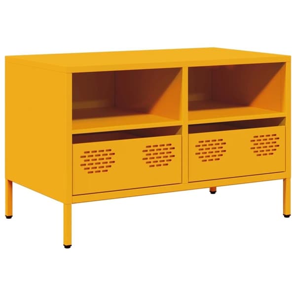 vidaXL TV-taso sinapinkeltainen 68x39x43,5 cm kylmävalssattu teräs