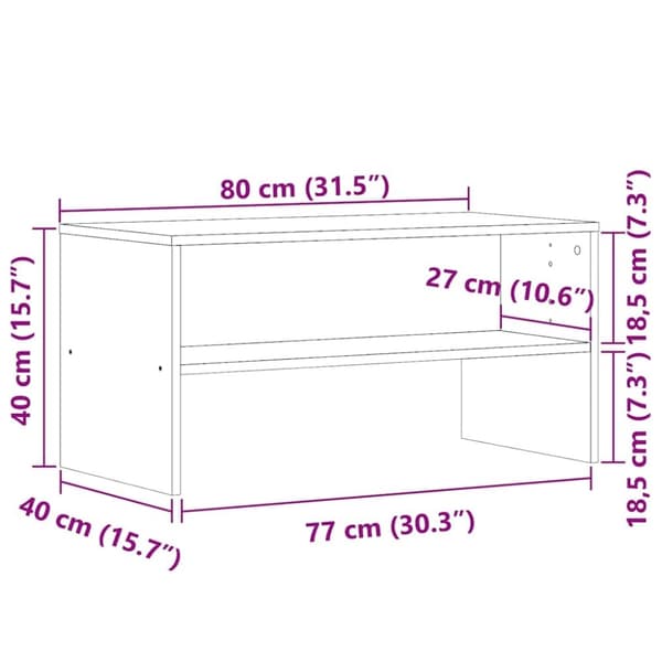 vidaXL tv-bord 80x40x40 cm konstrueret træ antikt træ
