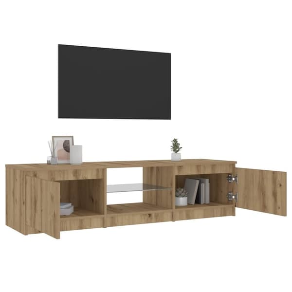 vidaXL TV-benk med LED-lys artisan eik 140x40x35,5 cm konstruert tre