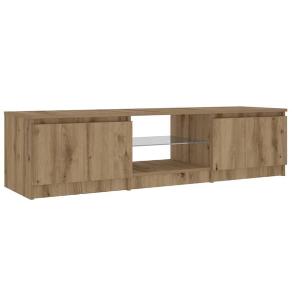 vidaXL TV-benk med LED-lys artisan eik 140x40x35,5 cm konstruert tre