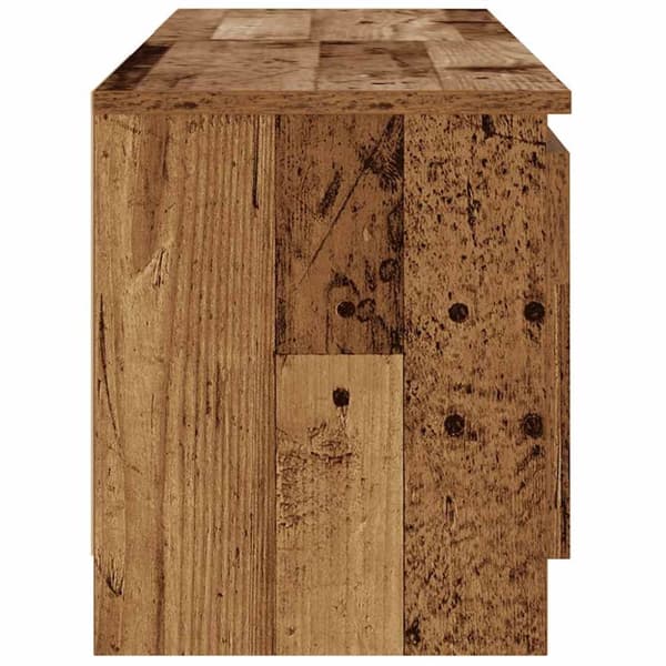 vidaXL TV-bänk med LED-lampor åldrat trä 120x30x36 cm konstruerat trä
