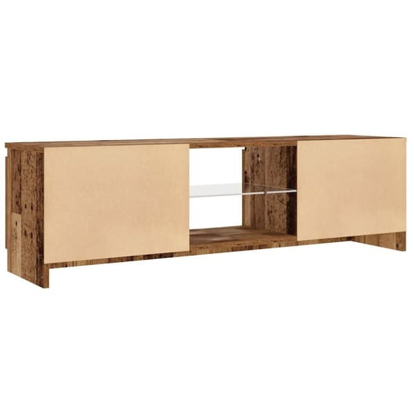 vidaXL TV-bänk med LED-lampor åldrat trä 120x30x36 cm konstruerat trä
