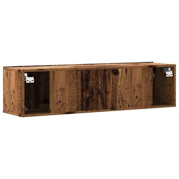 vidaXL Vegghengt TV-benk gammelt tre 120x30x30 cm konstruert tre