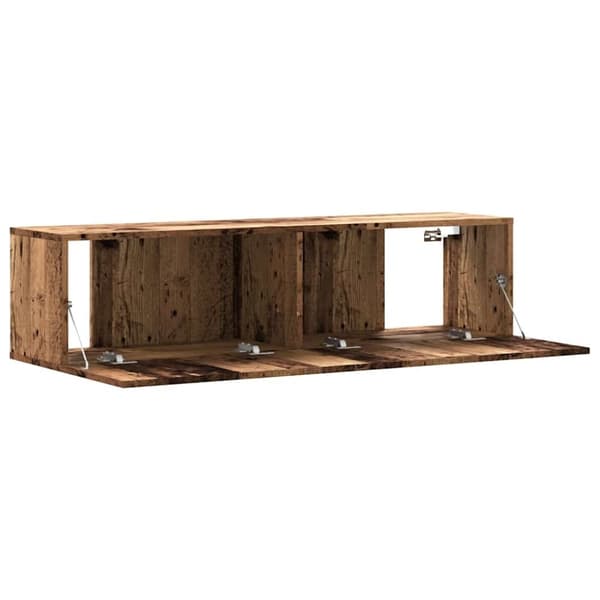 vidaXL Vegghengt TV-benk gammelt tre 120x30x30 cm konstruert tre