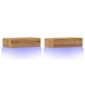 Miniatyrbilde 4 av 11: vidaXL TV-benker med LED-lys 2 stk artisan eik 60x35x15,5 cm