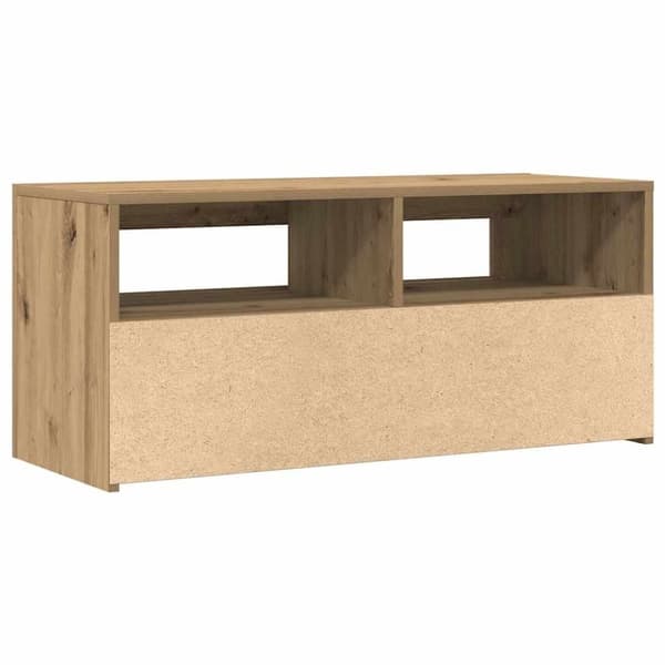 vidaXL tv-bord med LED-lys 90x35x40 cm konstrueret træ kunsteg