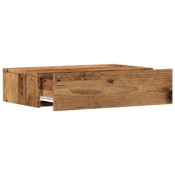vidaXL tv-bord med LED-lys 60x35x15,5 cm antikt træ