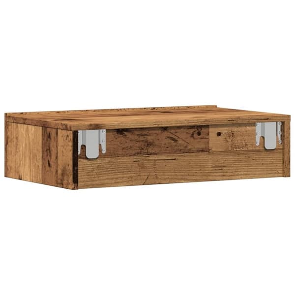 vidaXL tv-bord med LED-lys 60x35x15,5 cm antikt træ