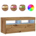 Pikkukuva 3 / 11: vidaXL TV-kaappi LED-valoilla käsityöläinen tammi 90x35x40 cm