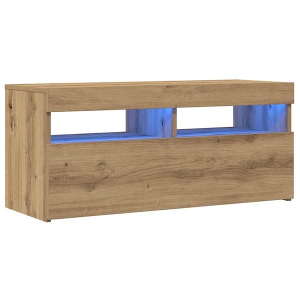 vidaXL TV-kaappi LED-valoilla käsityöläinen tammi 90x35x40 cm