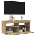 Pikkukuva 6 / 11: vidaXL TV-kaappi LED-valoilla käsityöläinen tammi 90x35x40 cm