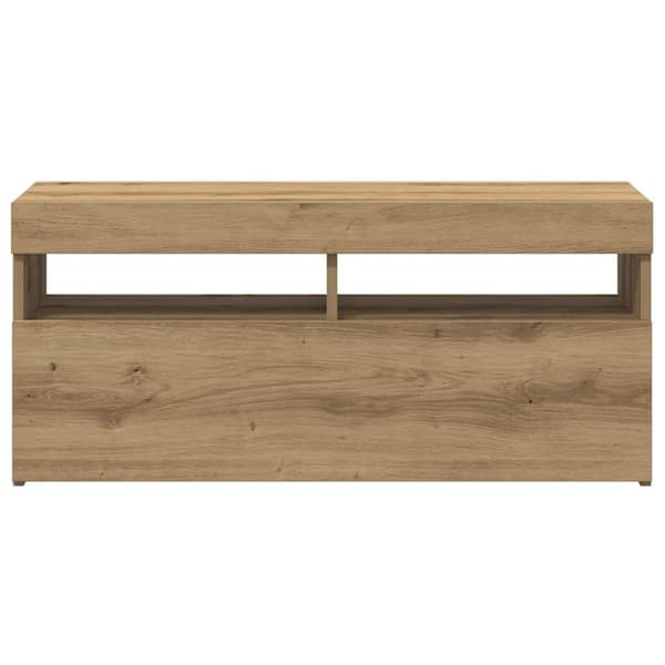 vidaXL TV-kaappi LED-valoilla käsityöläinen tammi 90x35x40 cm