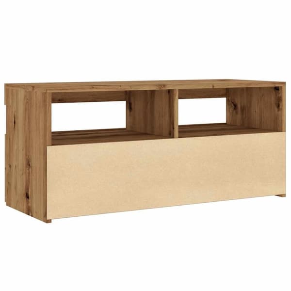 vidaXL TV-kaappi LED-valoilla käsityöläinen tammi 90x35x40 cm