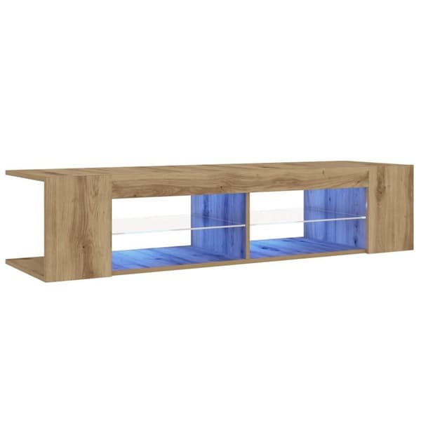 vidaXL TV-benk med LED-lys artisan eik 135x39x30 cm konstruert tre