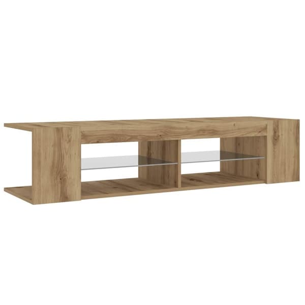 vidaXL TV-benk med LED-lys artisan eik 135x39x30 cm konstruert tre