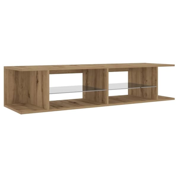 vidaXL TV-benk med LED-lys artisan eik 135x39x30 cm konstruert tre