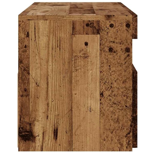 vidaXL TV-benk med LED-lys gammelt tre 90x35x40 cm konstruert tre