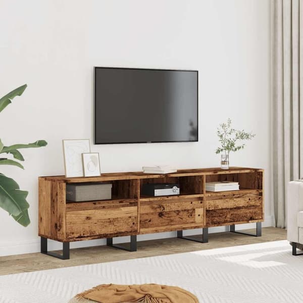 vidaXL tv-bord 150x30x44,5 cm konstrueret træ antikt trælook