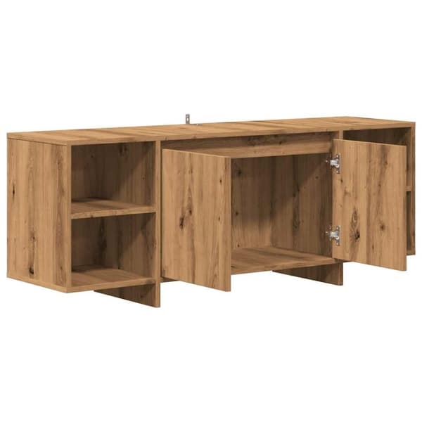 vidaXL TV-benk artisan eik 130x35x50 cm konstruert tre