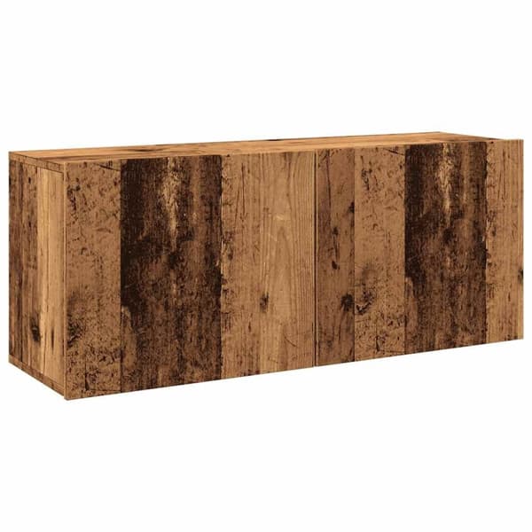 vidaXL væghængt tv-bord 100x30x41 cm gammelt træ-look