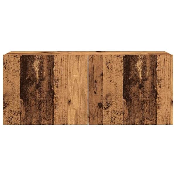 vidaXL væghængt tv-bord 100x30x41 cm gammelt træ-look