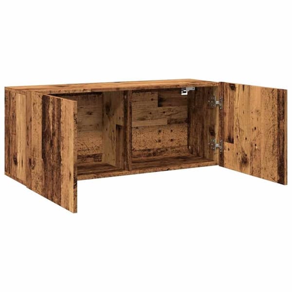 vidaXL væghængt tv-bord 100x30x41 cm gammelt træ-look