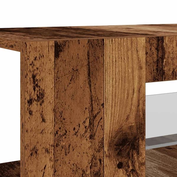 vidaXL TV-bänk med LED-lampor åldrat trä 90x39x30 cm konstruerat trä