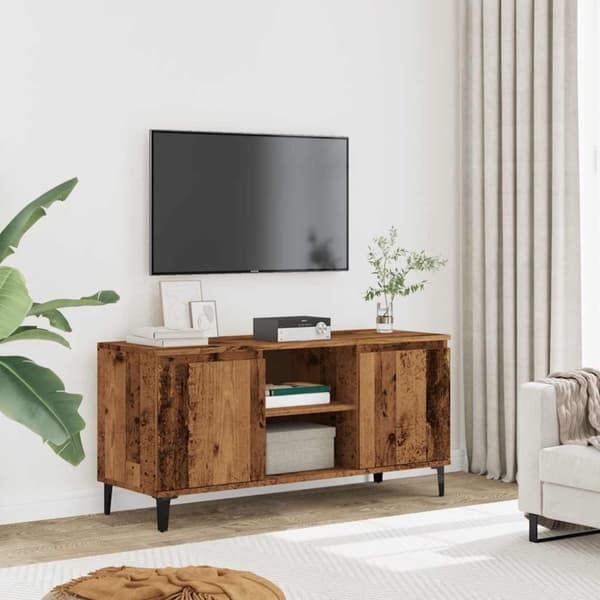 vidaXL TV-benk gammelt tre 102x35x50 cm konstruert tre