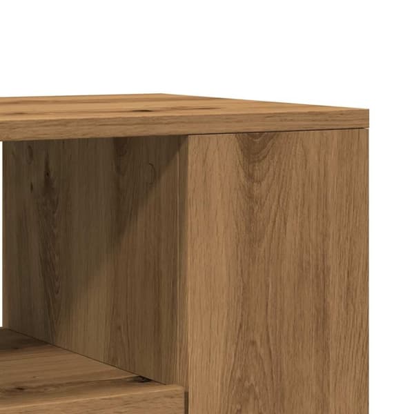 vidaXL TV-benk med hjul artisan eik 102x34,5x43 cm konstruert tre