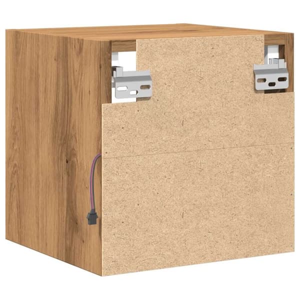 vidaXL Vegghengt TV-benk med LED 2 stk artisan eik 30x28,5x30 cm