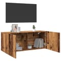 Miniatyrbilde 2 av 11: vidaXL Vegghengt TV-benk gammelt tre 100x30x41 cm