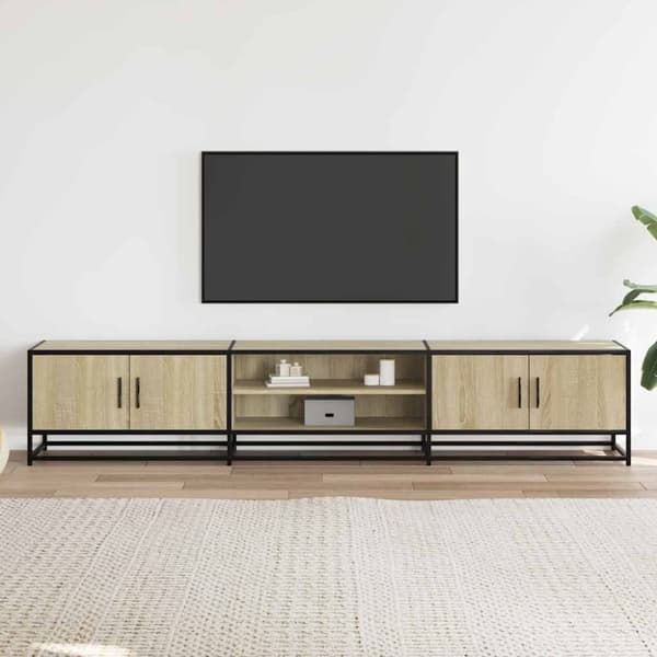 vidaXL tv-bord 210x35x41 cm konstrueret træ sonoma-eg