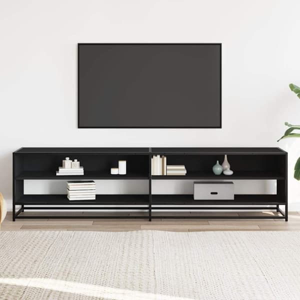vidaXL Tv-bänk svart 180,5x40x46 cm konstruerat trä